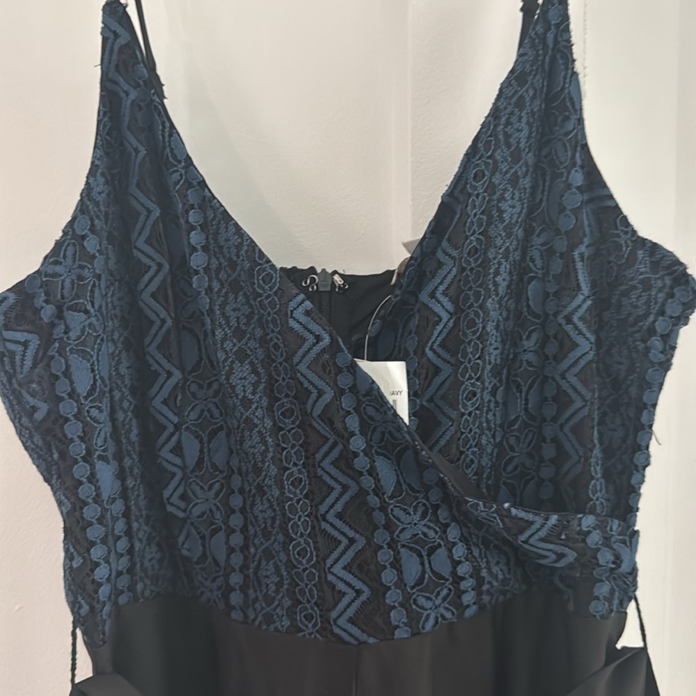 NWT Giani Blue and Black wide leg jumpsuit